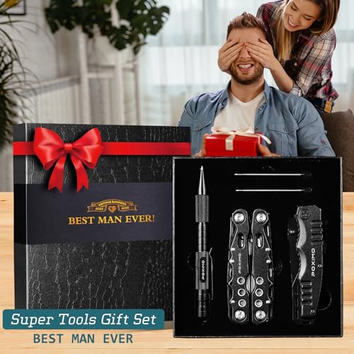 Multitool Gift Set for Men Dad Him, 3-in-1 EDC Survival Kit with 14 in1 Multi-Pliers, Pocket Knife & Tactical Pen | Premium Military-Grade Multi Tools for Camping, Car, Father’s Day, Dad Gifts - Image 2