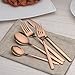 Berglander 20 Piece Titanium Rose Gold Plated Stainless Steel Flatware Set, 20 Pieces Silverware Set, Copper Color Cutlery Sets, Service for 4 (shiny Copper)