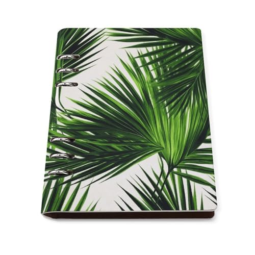 Carnet de notes rechargeable A5 en cuir PU premium et design palmier