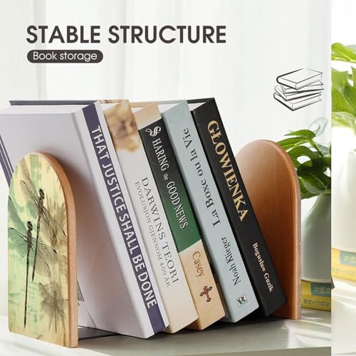Sujetalibros de madera resistente antideslizante para evitar caída de libros 8