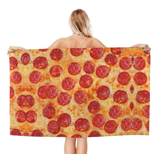 Serviette de bain microfibre pizza 3D : le cadeau original pour mariages - 3