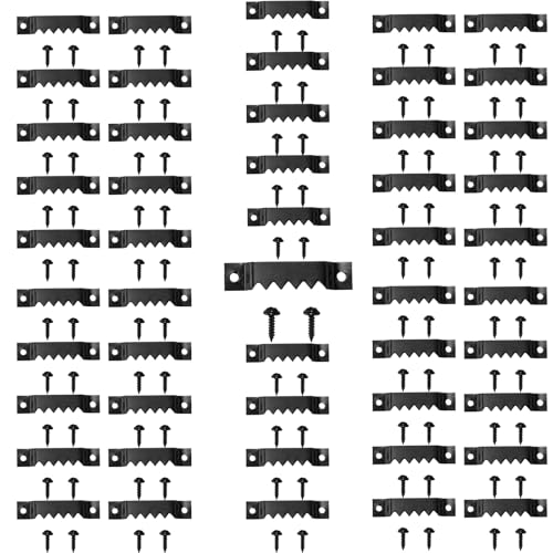 Image of 30 Pack Large Sawtooth Picture Frame Hangers with Screws, Reliable Steel Hardware for Hanging Paintings, Photos and Art - Strong, Simple Installation, and Perfect for Versatile Home Use(Black)