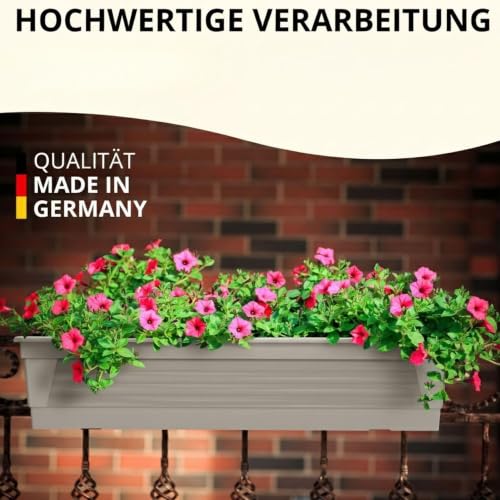 Plastard Blumenkasten 60 cm Seidengrau, Pflanzkasten, Balkonkasten – Ansicht 3