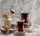 Pasabahce Teegläser mit Henkel Trinkgläser 6Stk. Cay Bardagi Tee Glas Teeglas keyif