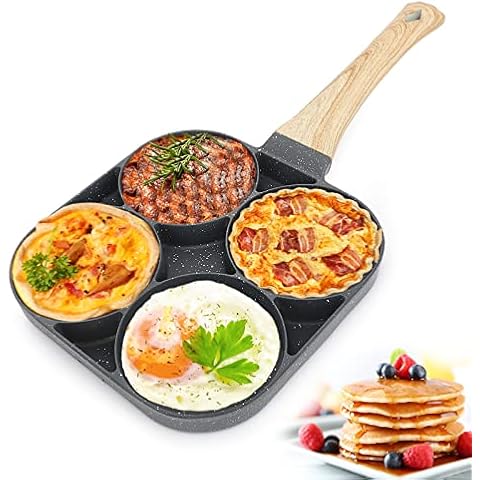 Punvot Sartén Tortitas, Sartén Huevos Poche de 4 Agujeros Cover