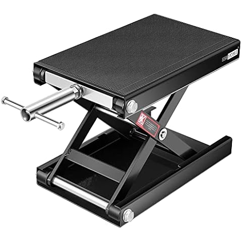 VIVOHOME Steel Motorcycle ATV Wide Deck Scissor Lift Jack Crank Hoist Stand Cover