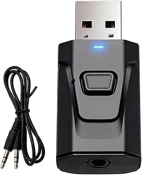 Bluetooth Adapter for TV, Bluetooth Transmitter Receiver, USB Audio Adapter with 3.5mm AUX, Wireless Bluetooth Dongle for TV PC Car, for Headphones Speakers Home Entertainment