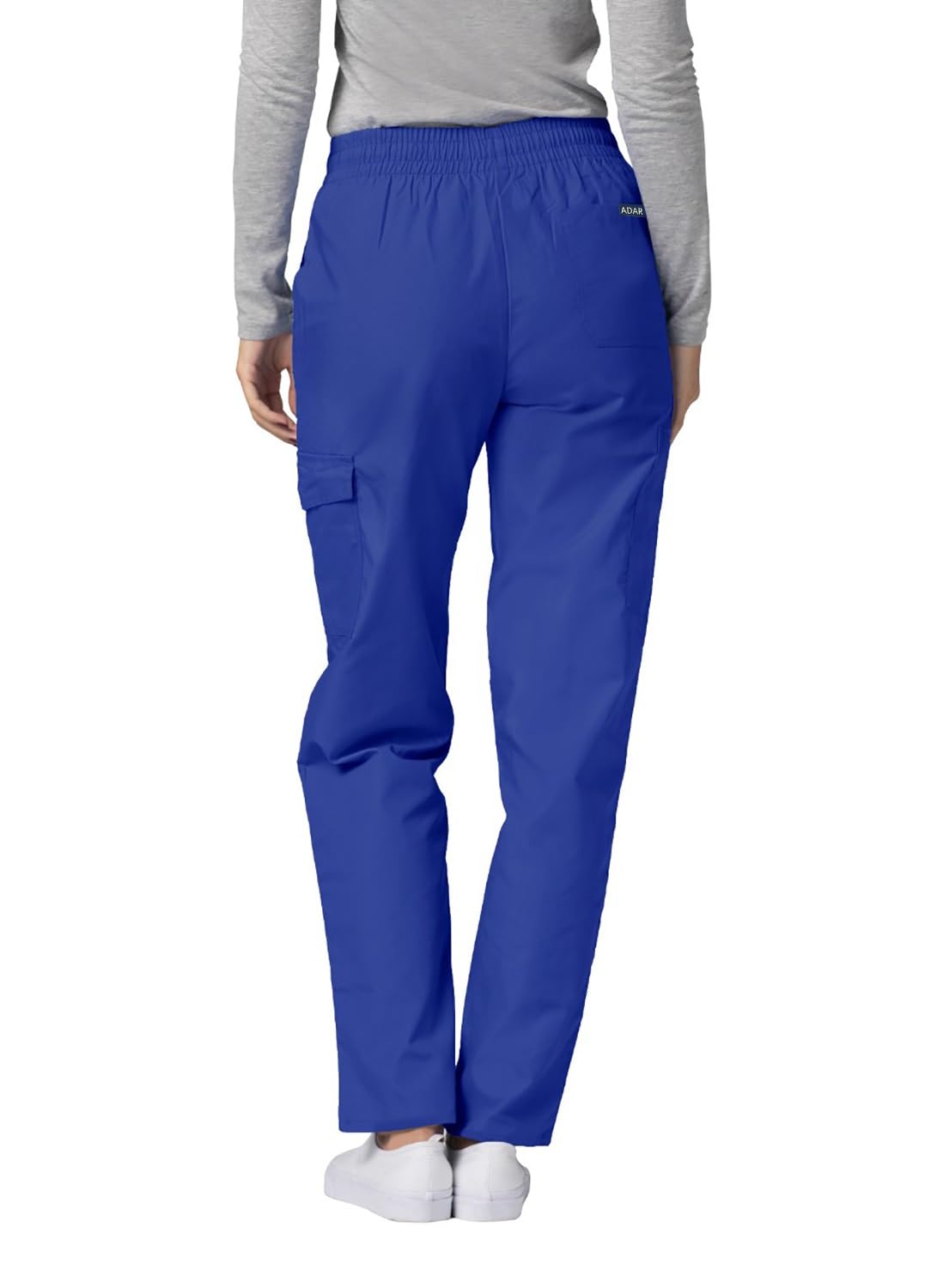 Adar uniwersalny damski zestaw do szorowania – top z zatrzaskami z przodu i spodnie do szorowania z wieloma kieszeniami, Royal Blue, XXL