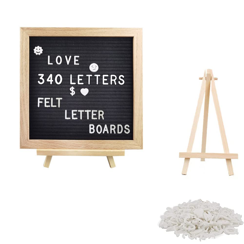 WZLL.SLSP Felt Letter Message Board 340 Letters,Letter Board Sign With Stand, 10X10 Inch for Baby & Pregnancy Announcement Sign,for Party Home Decor
