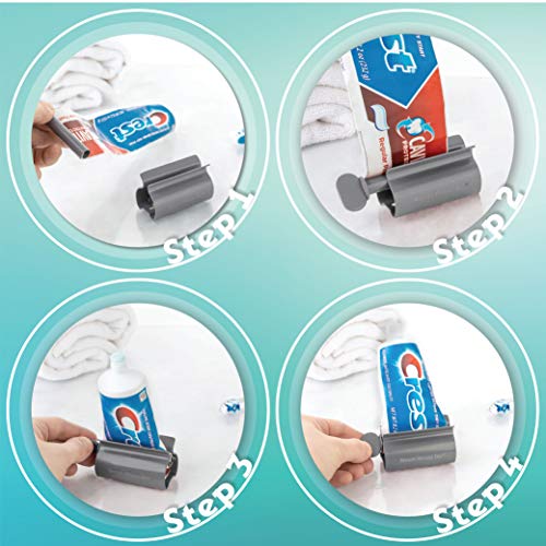 Image of Toothpaste Squeezer Tube Roller Stainless Steel Tube Squeezer Rollers, Saves Toothpaste, Creams, Puts an end to Waste (Gray)
