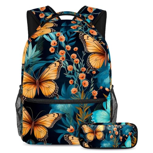 Cartables Art Beautiful Butterfly 81 grand sac à dos et trousse