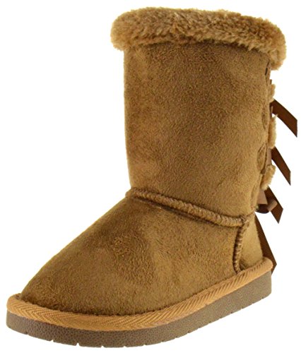 Forever Link Ann 36K Little Girls Shearling Bowtie Fur Boots
