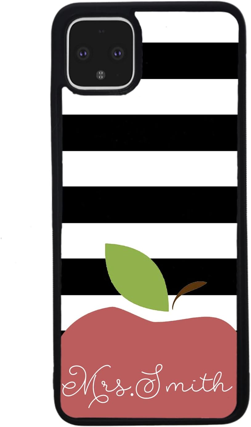 Teachers Appreciation Gift Personalized Black Rubber Phone Case Compatible With Google Pixel 10, 10 Pro, 10 Pro XL, 9a, 9 Pro, Pixel 9, Pixel 9 Pro XL, 8a, 8 Pro, 8, 7, 6, 6a, 6 Pro, 5, 4