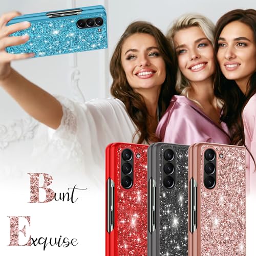 Coque Samsung Z Fold 6 paillettes bleue en TPU souple antichoc - 7