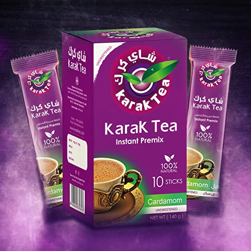 Karak Tea Unsweetened Cardamom 10 Packs Instant premixed tea