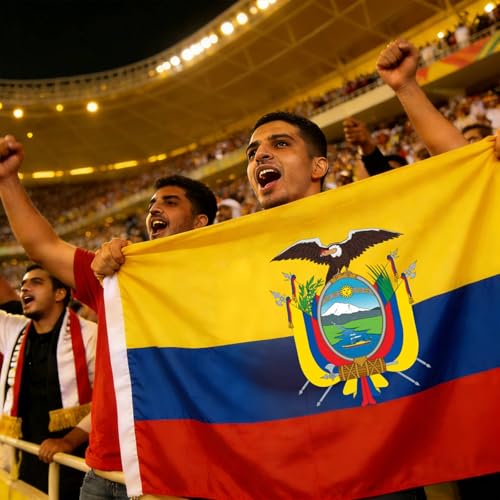 Image of Ahfulife Ecuador Flag 3x5 Ft, 2 Pcs Large Ecuadorian National Flags for Outdoor Indoor, Double Sided with Brass Eyelets for World Cup, Party, Garden, Bar, Street Decor