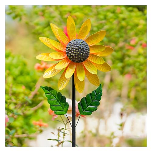 Molinillos De Viento Girasoles, Metal Girasoles Resistir El Clima Severo Rehiletes De Viento para Jardin Gran Regalo para Amigos Y Familiares