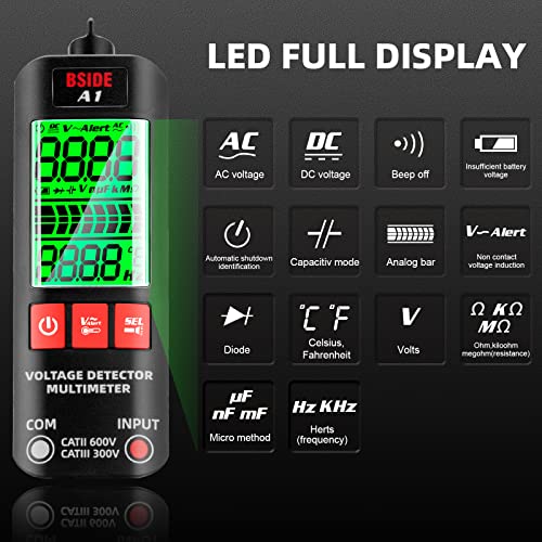 3 In 1 Fully Automatic Anti-Burn Intelligent Digital Multimeter, Dc/Ac Non Contact Voltage Tester With Buzzing, Auto Senses Zero/Fire Wires, Smart Voltage Detector For Voltage, Current, Resistance #TOP3