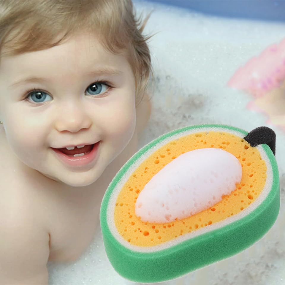 Esponja de baño niños con forma de fruta pack de 4 esponja ducha ecológica 3