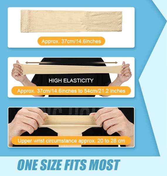 SHOPTOSHOP SHOTOSHOP Unisex Compression Arm Sleeves for Sports, Bike, Cycling & Outdoor Gym Riding-Sun Burn Skin Tan Protection Nylon Arm Sleeves For Men & Women (Pack of 2 Pairs, Cream) 4