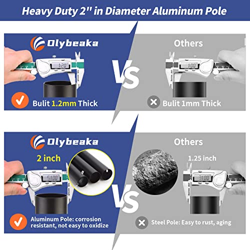 Olybeaka Portable Volleyball Net Outdoor For Backyard Beach Heavy Duty Volleyball Net Set System With 2" Adjustable Height Aluminum Poles, Pu Volleyball, 2” Boundary Line, Upgraded Anti-Sag Design #TOP1