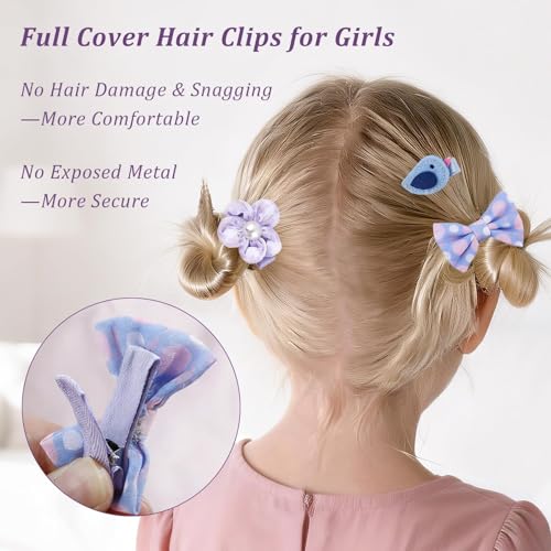 15 piezas pinzas para cabello bebé niña rosa y púrpura miniatura 3