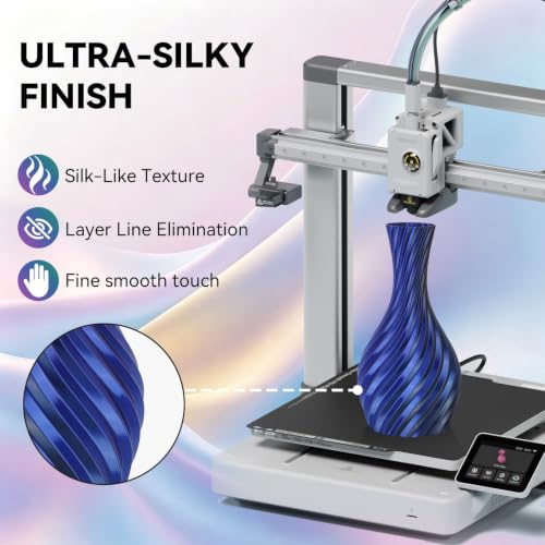 Image of Kingroon PLA Filament, Multicolor Silk PLA Filament, Tri Color 3D Printer Filament, 1.75 mm, Dimensional Accuracy + /- 0.03 mm, 1kg Spool(2.2lbs), Black Blue Purple