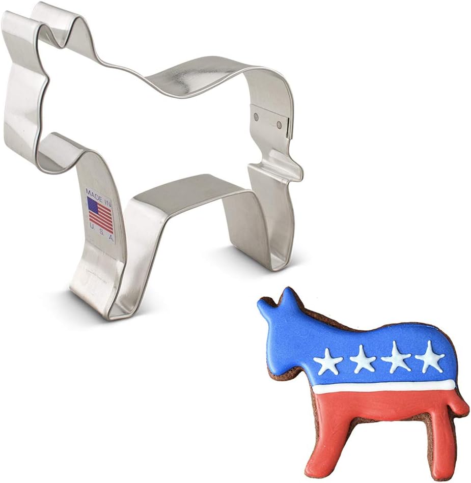 Democratic Donkey Cookie Cutter 3.75" Made in USA by Ann Clark