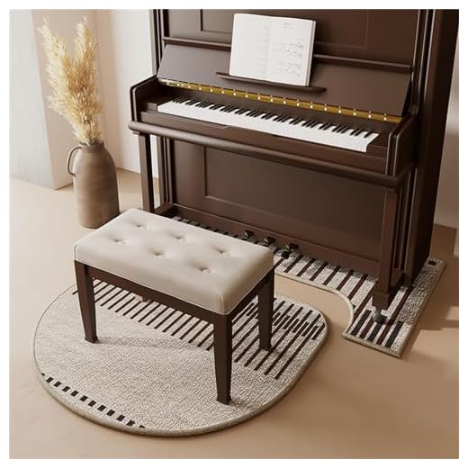 Hixingo Alfombra Insonorizada para Piano Vertical, Alfombrillas Aislamiento para Piano Alfombra Acustica Insonorizada Antideslizantes para Estudio, Sala de Música (Raya Negra,110 * 110cm)