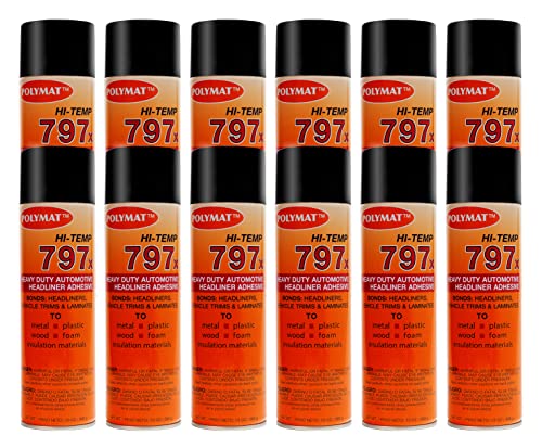 QTY12 Polymat 797 Hi-Temp RV/Camper Spray Adhesive Glue Heat and Water Resistant