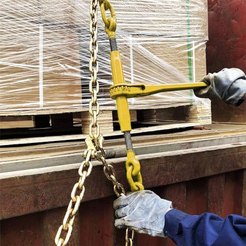Image of Stark USA 5400 LBS Working Load Limit Ratchet Load Binder for 5 /16 inch x 3 /8 inch Chain Tie Down Hauling Truck Loads Towing Applications Cargo Flatbed Trailers