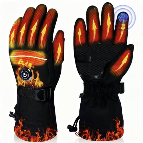 YBWLCLO Heated Gloves for Men & Women 2025 Rechargeable 5V 6000mAh Battery Powered Touchscreen Waterproof for Arthritis Hands Skiing Motorcycling Hiking Camping Fishing Hunting