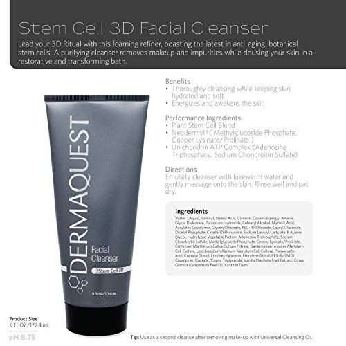 Dermaquest Stem Cell 3D Anti Aging Foaming Cleanser & Makeup Remover - Daily Face Wash & Facial Cleanser (6 Oz.) #TOP2