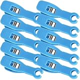 Garneck Pinzas para Piercing Desechables de Plástico Azul Interior Antideslizante 8 MM 10 Unidades Herramientas para Fijar Piercings Oreja y Nariz Clips para Tatuajes y Control de