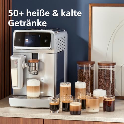 Philips Café Aromis EP8757/20 Kaffeevollautomat Serie 8000 mit LatteGo Pro und App, Silber