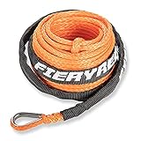 FieryRed 3/16” Winch Rope Cable,50 FT 8500 LBS ATV/UTV Synthetic Winch Rope, Winch Line Replacement