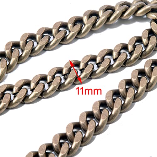 Double K Simple Strong Pocket Keychain with Both Ends Lobster Clasps and Extra Ring Keychain Wallet Chain (20inch) (CS150 BRONZE)4