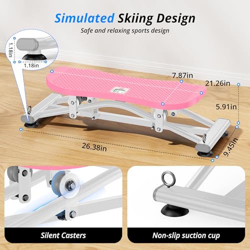 Image of RYGEO Balance Board with Resistance Bands, Versatile Rocking Stepper, Wobble Board Featuring LCD Monitor, 330 lbs High-Capacity Ski Twister Trainer for Full Body Exercise at Home