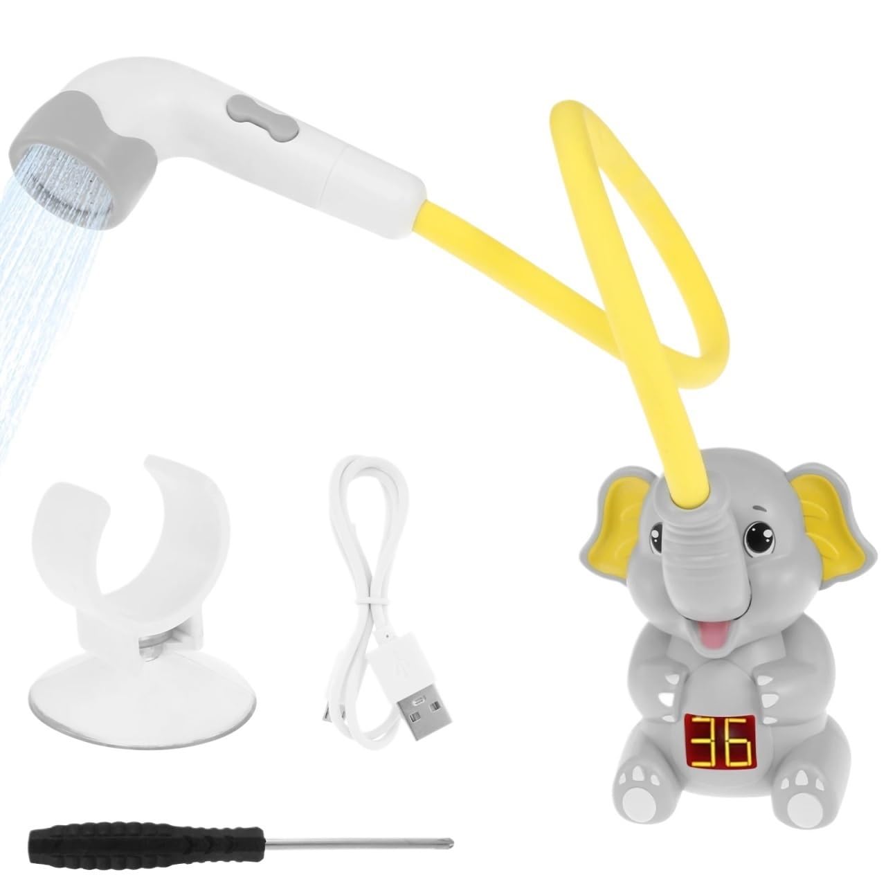 Jouet de bain bébé pour apaiser la peur de l'eau avec pompe éléphant douce