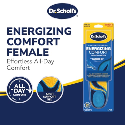 Image of Dr. Scholl's Energizing Comfort Women's Everyday Insoles with Massaging Gel - Clinically Proven, All-Day Energy and Comfort Inserts with Patented Triple Gel Design - Shock Absorbing, Arch Support
