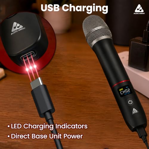 Image of Audio Array UHF Wireless Microphone System | Anti-Feedback Technology | 100-150M Range | 6-8H Battery Life | 630-690MHz | 126dB SPL | for Stage & Karaoke | AM-W36 Pro