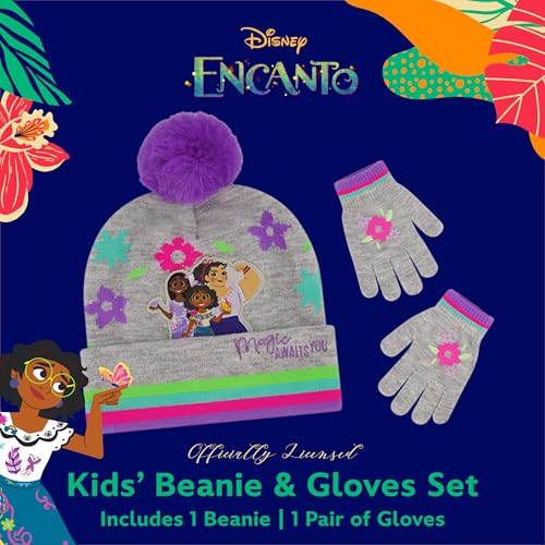 Disney girls Toddler Winter Hat and Mittens Set Ages 2-4 Or Encanto Hat and Kids Gloves Set for Ages 4-72