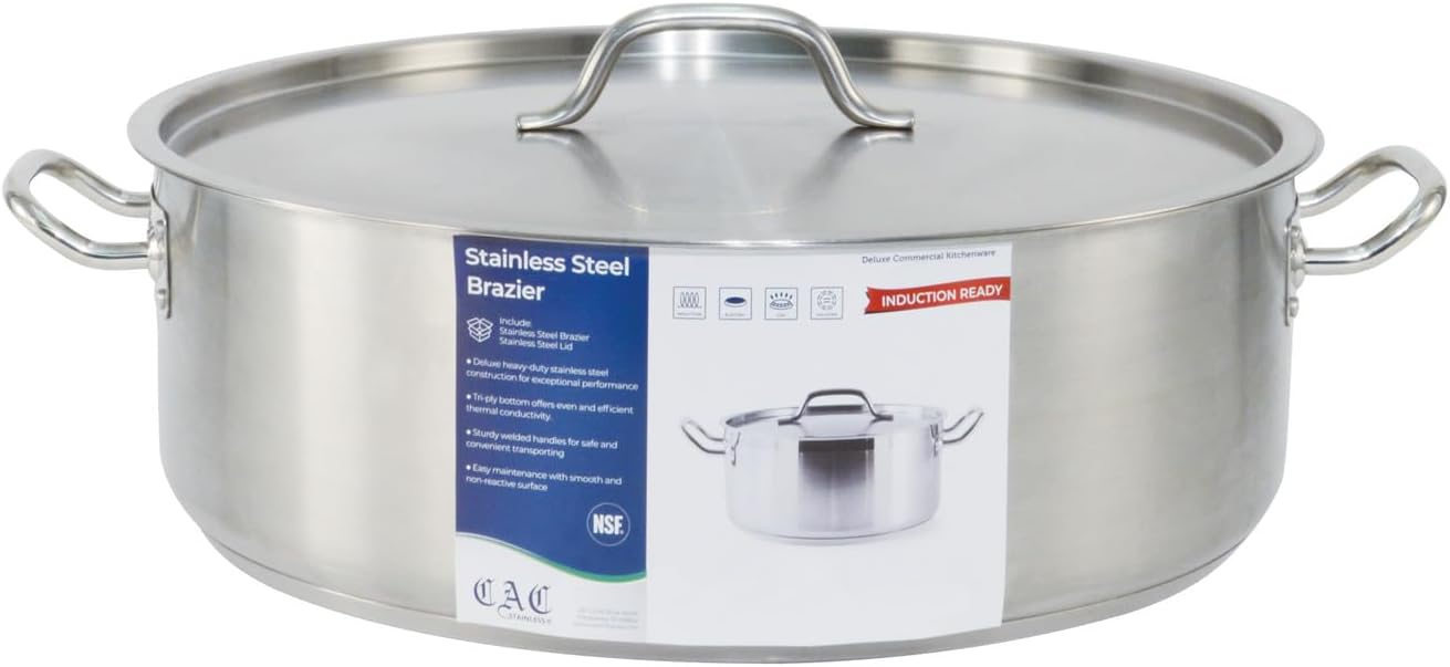 CAC China Brazier SS W/Lid 25QT