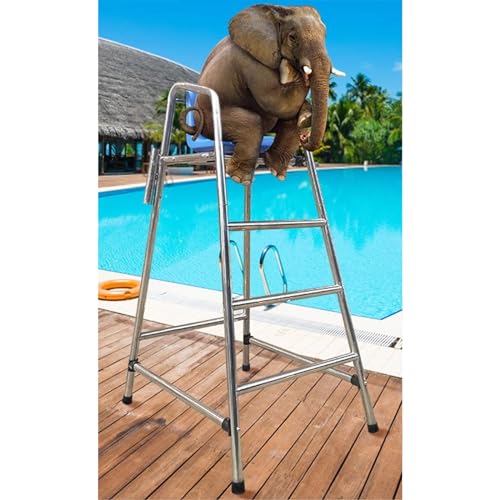 Chaise de sauveteur de piscine amovible 4 marches pour la sécurité des baignades au lac