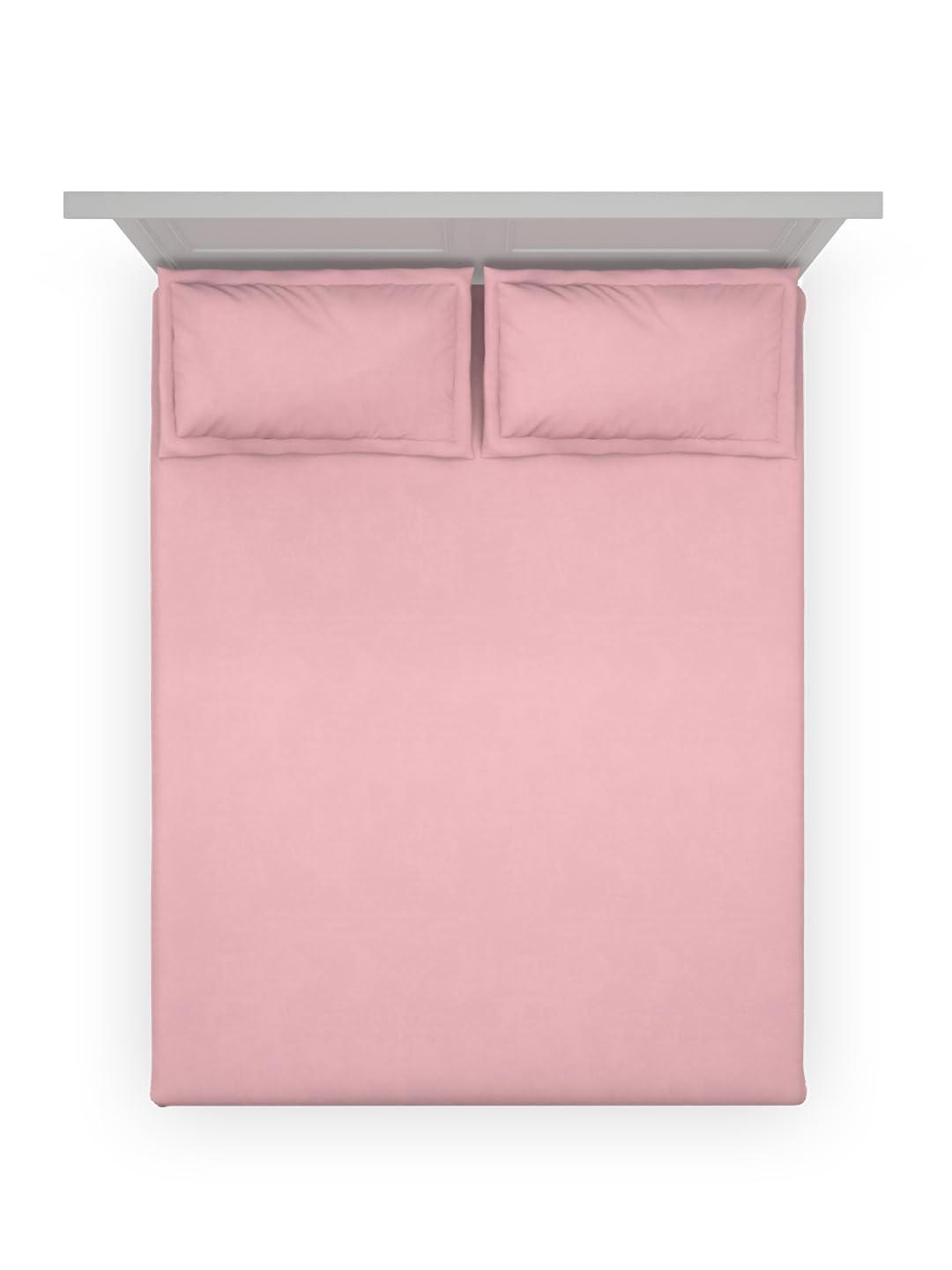 Ddecor Live Beautiful Cotton King Fitted Sheet Set with 2 Pillow Covers (182 CM X 198 CM, Pink) Solid Plain Dyed 180TC 1