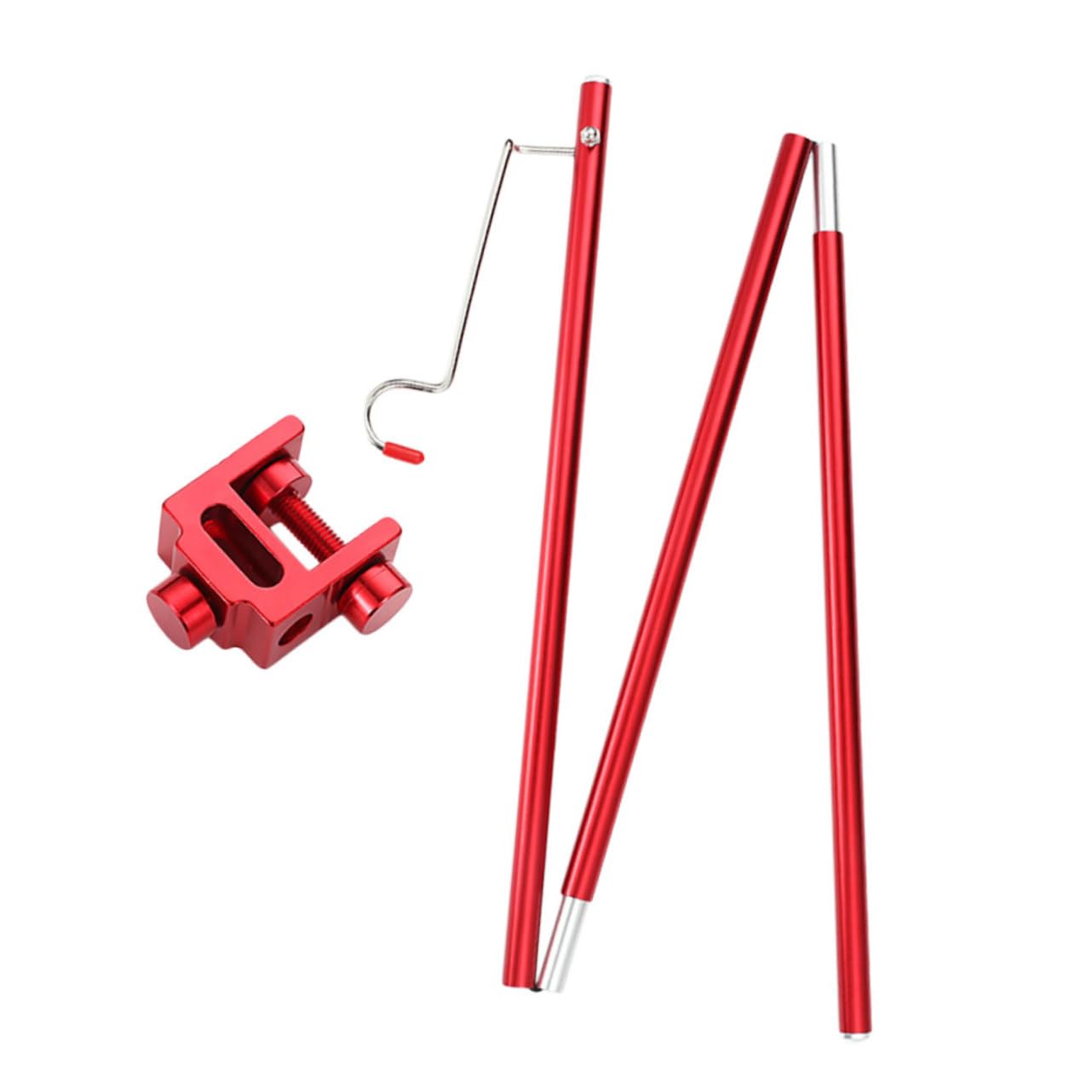 Abaodam 1Set Folding Lamp Pole Stand Portable Aluminum Alloy Light Stand for Camping Hiking and Outdoor Activities Durable and Compact Design with Strong Load Bearing Red Color