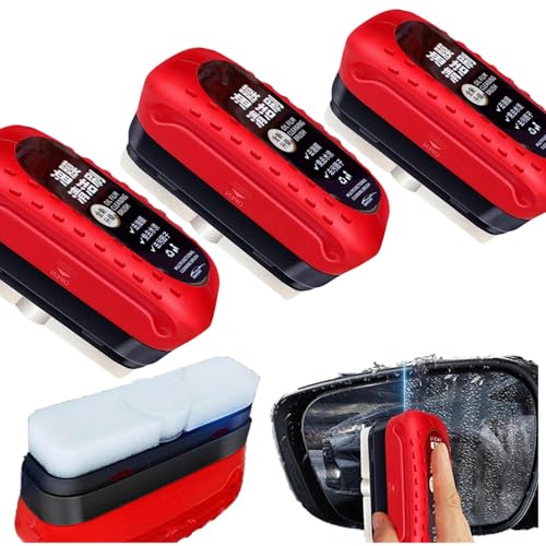 Vicetion Automotive Oil Film Cleaning Brush, 2024 New Glass Coating for Windshield, Oil Film Remover for Car Window, Automotive Oil Film Cleaner, Glass Oil Film Remover for Car (3PCS)