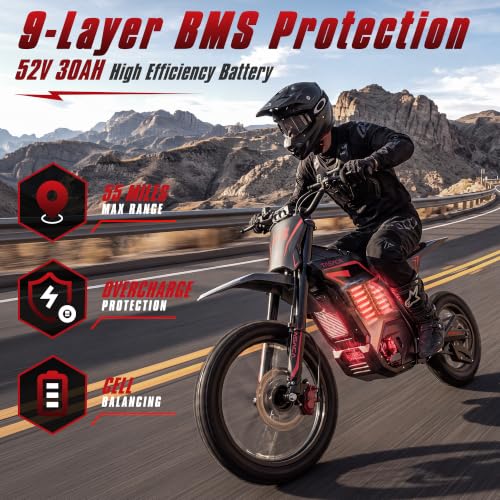 T500-V58 52+MPH Electric Dirt Bike Teens Adults - Image 4