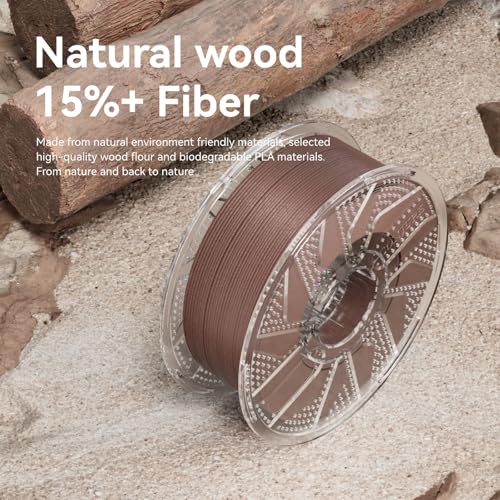Image of Chitu Systems Conjure Wood PLA Filament 1.75mm, Using Reusable Spool Compatible with Bambu Lab Refill Filament, Walnut Wood 2KG Spool (4.4lbs), 3D Printing Filament Bundle