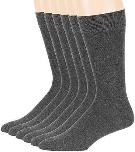 7BIGSTARS Men Cotton Crew Dress Socks 4-6 Pack, L 9-12 - XL 12-15